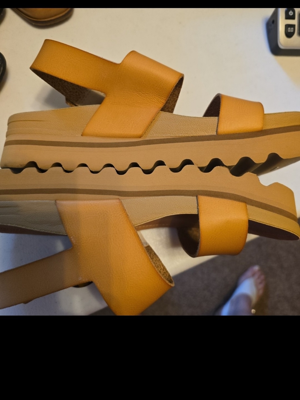 REEF Women's Tan Platform Sandal with Buckle - Picture 5 of 7